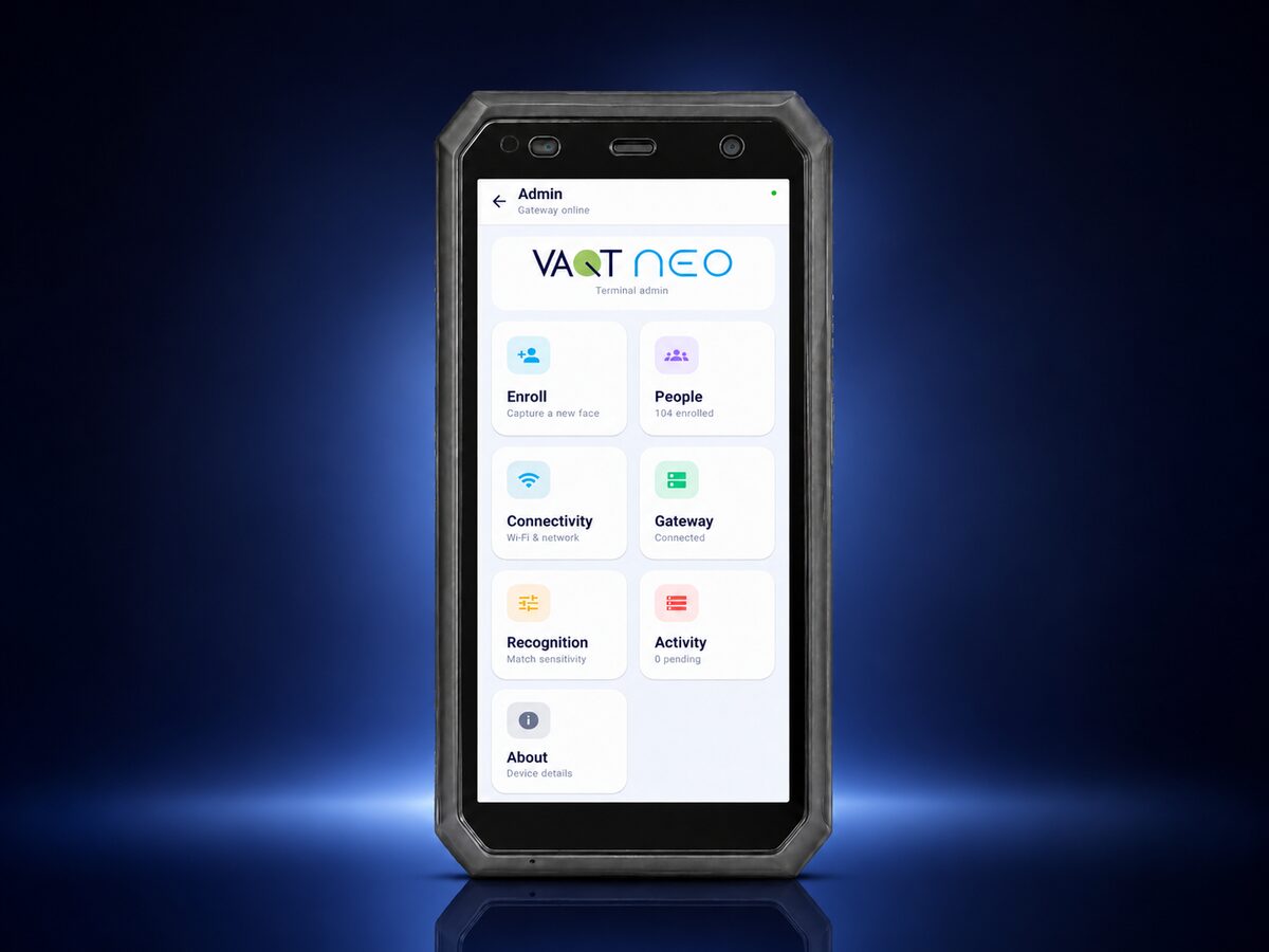 VAQT Neo handheld terminal with admin console